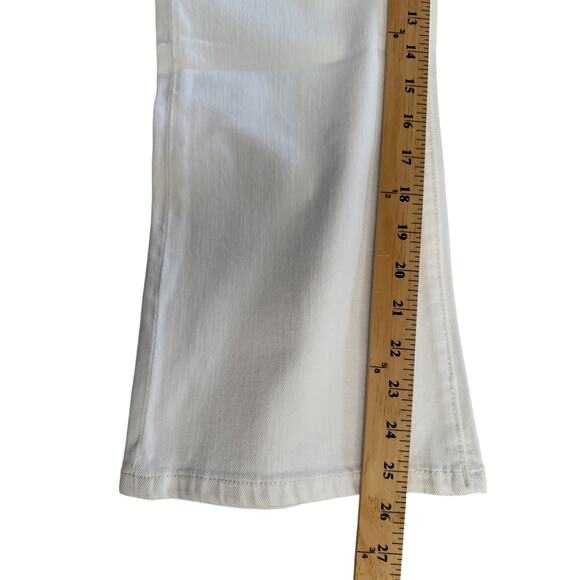 Warp + Weft Crop Bootcut Jeans Womens 8/29 White High Rise Flare Denim Pants New - Picture 7 of 8